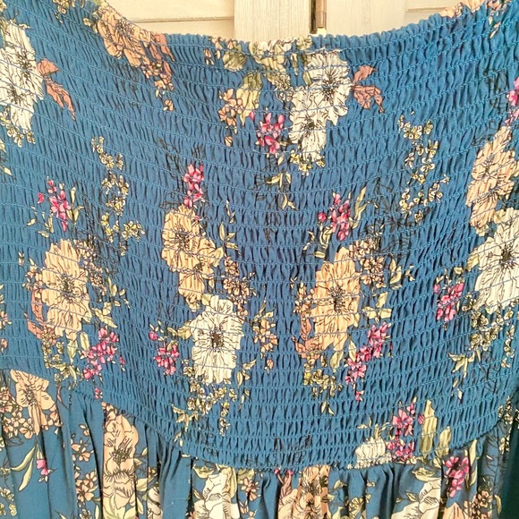 Torrid Navy Floral Off Shoulder Challi Smock Dress - Picture 2 of 4